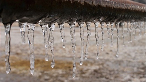 Photo of icicles on a pipe