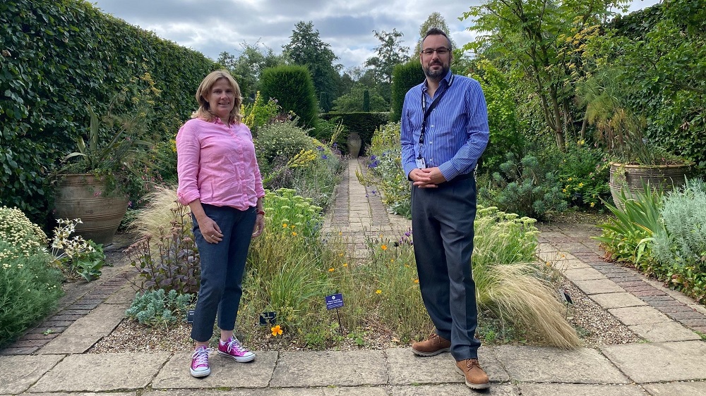 Photo of  Sally (CUBG) and Daniel (CW) in the dry garden