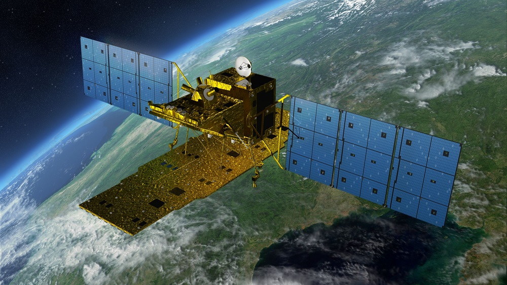 Photo of a satellite, courtesy of JAXA (Japanese Space Agency)