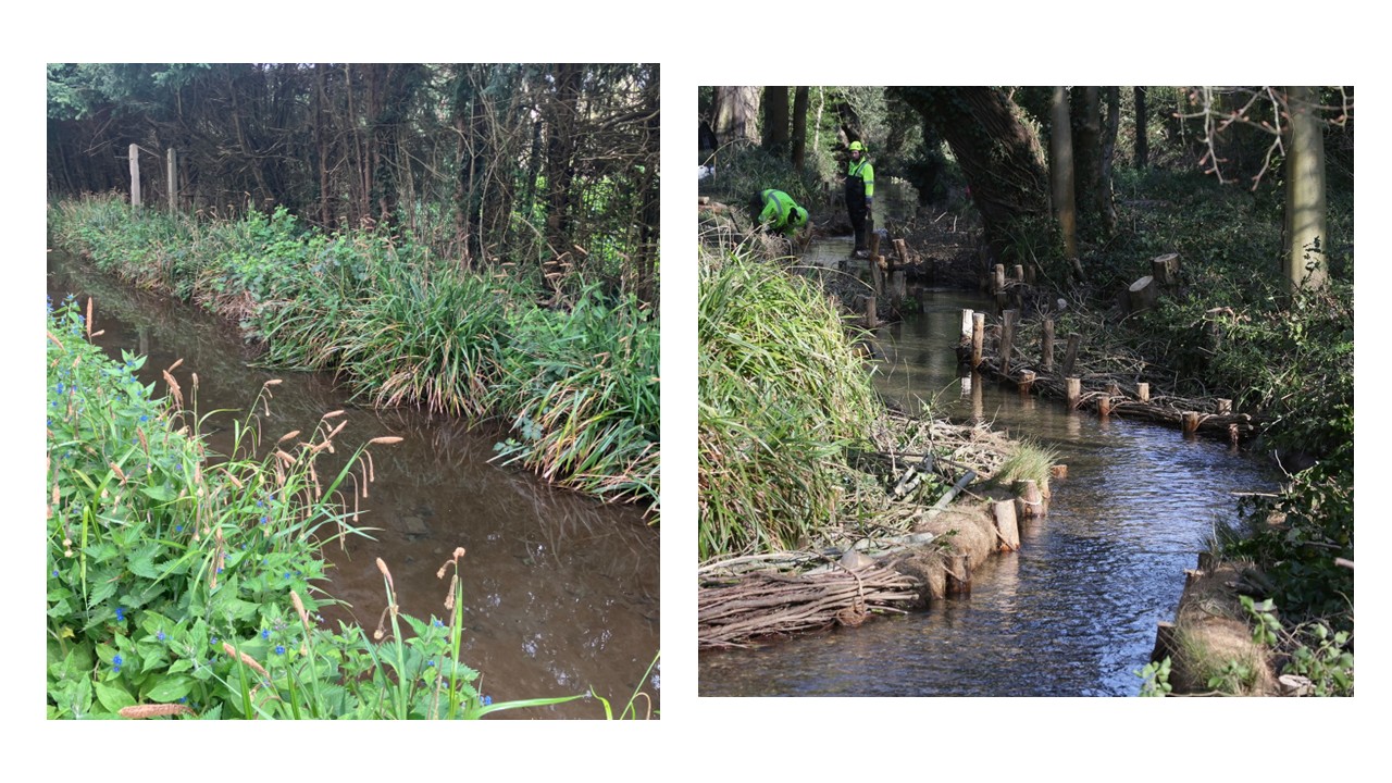 Hobson Brook before and after works